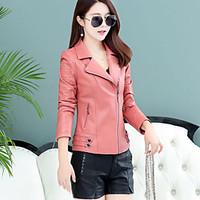 Women\'s Going out Party/Cocktail Club Sexy Simple Spring Jacket, Solid Shirt Collar Regular Others Tassel