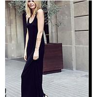 womens casualdaily beach street chic shift dress solid round neck maxi ...