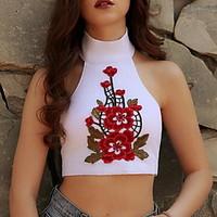 womens casualdaily sexy spring summer tank top embroidered halter slee ...