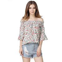 womens casualdaily sexy street chic summer blouse floral boat neck sle ...