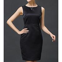 womens casualdaily simple bodycon dress solid round neck above knee sl ...