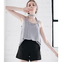 womens casual simple tank top solid strap sleeveless polyester