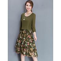 womens going out holiday vintage cute a line swing dress floral round  ...