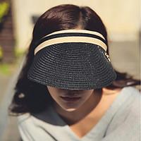 Women\'s Fashion Straw Floppy Hat Straw Hat Sun Hat Beach Cap Empty Top Hat Bowknot Casual Holiday Summer