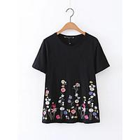 Women\'s Going out Casual/Daily Simple Street chic Fall Winter Shirt, Solid Shirt Collar Long Sleeve White Cotton Medium