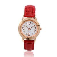Women\'s Sport Watch Fashion Watch Quartz Pedometer Genuine Leather Band Charm Red