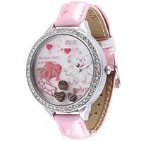 womens fashion watch quartz leather band pink yellow