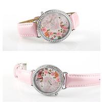 Women\'s Fashion Watch Quartz Leather Band Pink