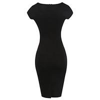 womens party sexy bodycon dress floral round neck knee length short sl ...