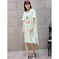 womens going out shift dress polka dot round neck midi short sleeve ot ...