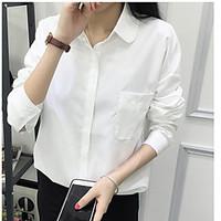 womens casualdaily simple shirt solid square neck long sleeve others