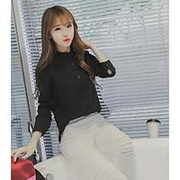 womens casualdaily simple shirt solid square neck long sleeve others