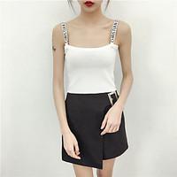 womens club sexy tank top color block strap sleeveless others