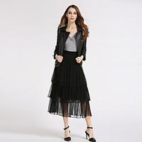 womens casualdaily midi skirts a line solid summer