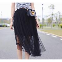 Women\'s Holiday Midi Skirts Swing Solid Summer