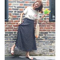 Women\'s Going out Casual/Daily Midi Skirts A Line Polka Dot Spring Summer