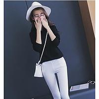 womens casualdaily simple shirt solid square neck long sleeve others