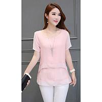 womens casualdaily simple t shirt solid round neck short sleeve others