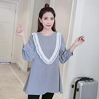 womens casualdaily simple t shirt striped round neck long sleeve other ...