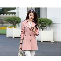 womens casualdaily simple spring jacket solid peter pan collar long sl ...