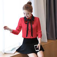 womens daily casual cute sophisticated shirt animal print shirt collar ...