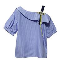 womens casualdaily simple shirt striped boat neck short sleeve cotton