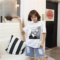 womens casualdaily simple cute t shirt print round neck short sleeve c ...