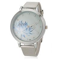 womens flower pattern steel band quartz wrist watch cool watches uniqu ...