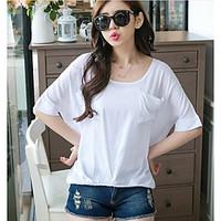 womens going out vintage summer t shirt solid round neck short sleeve  ...