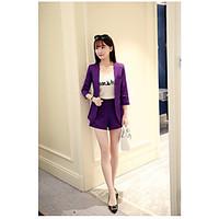 womens casualdaily cute street chic summer blazer pant suits solid u n ...