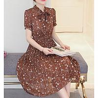 womens going out a line dress print v neck knee length short sleeve po ...