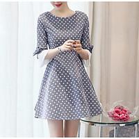 womens casualdaily simple sheath dress polka dot round neck above knee ...