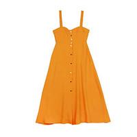 womens casualdaily a line dress solid strap knee length sleeveless pol ...