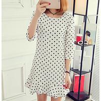 womens casualdaily simple sheath dress polka dot round neck above knee ...