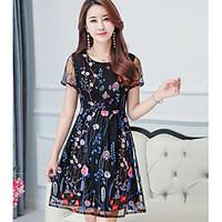 womens casualdaily vintage sheath dress galaxy v neck midi length slee ...