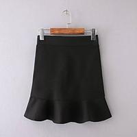 womens a line solid skirtsgoing out casualdaily simple street chic mid ...