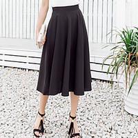 Women\'s Going out Midi Skirts A Line Solid Summer