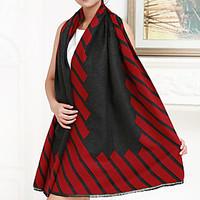 Women Polyester Scarf, Casual RectanglePrint