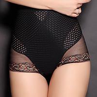 Women\'s Lace High Waist Jacquard Breathable Comfortable Elastic Shaping Panties Nylon Toning Pants