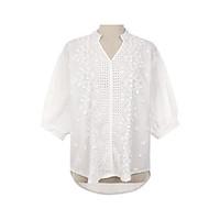 womens daily simple shirt solid round neck length sleeve polyester