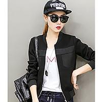 womens going out casualdaily simple street chic spring fall jacket sol ...