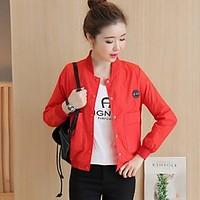 womens casualdaily simple street chic active spring fall jacket letter ...