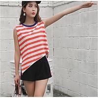 womens casualdaily simple summer t shirt pant suits striped round neck ...