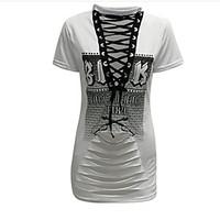 womens club t shirt dress print round neck above knee short sleeve ray ...