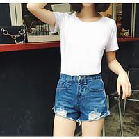 womens high rise inelastic shorts pants simple wide leg solid