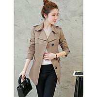 womens going out work vintage street chic spring fall trench coat soli ...
