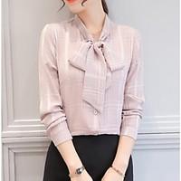 womens chiffon long sleeve t shirt drawstring petal o neck blouse