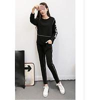 womens sports active spring hoodie pant suits letter hooded long sleev ...