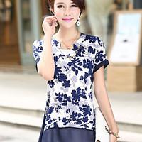 womens casualdaily sexy t shirt print round neck short sleeve others