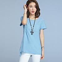 womens plus size casualdaily vintage simple t shirt solid round neck s ...